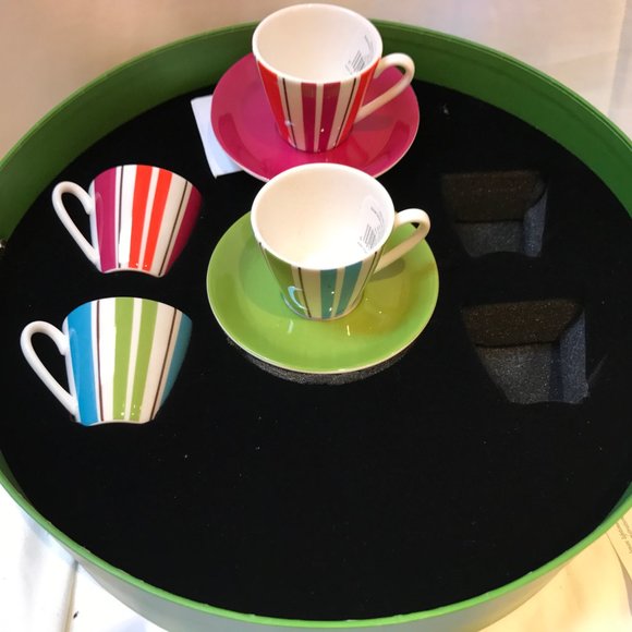 Kate Spade Collins Stripe   Demitasse Espresso Set - Picture 4 of 8